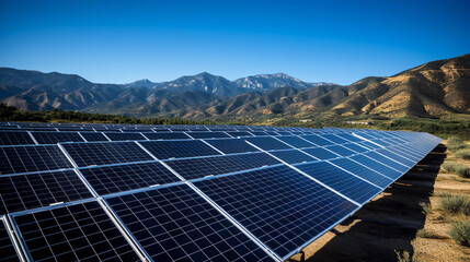 Solar Power Station. concept of alternative renewable green energy generation, low-carbon, carbon emission