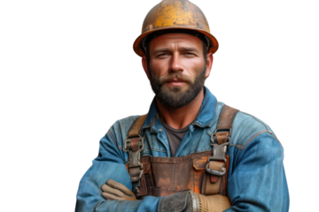 A workman in style isolated on transparent background.