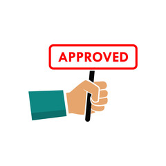 Approved design logo template illustration