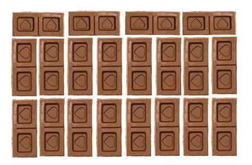 Chocolate bars image with selective focus