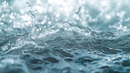 Transparent blue clear water surface texture, generative ai