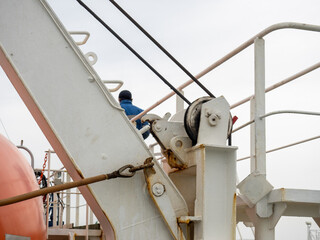 life boat of big ship in navigation