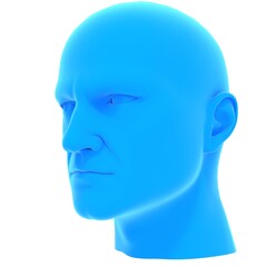 3d Illustration of a Humanoid Robot Head Artificial Intelligence AI