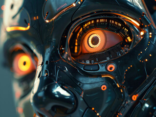 Fototapeta premium close-up robot eye