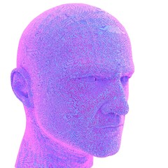 3d Illustration of a Humanoid Robot Head Artificial Intelligence AI