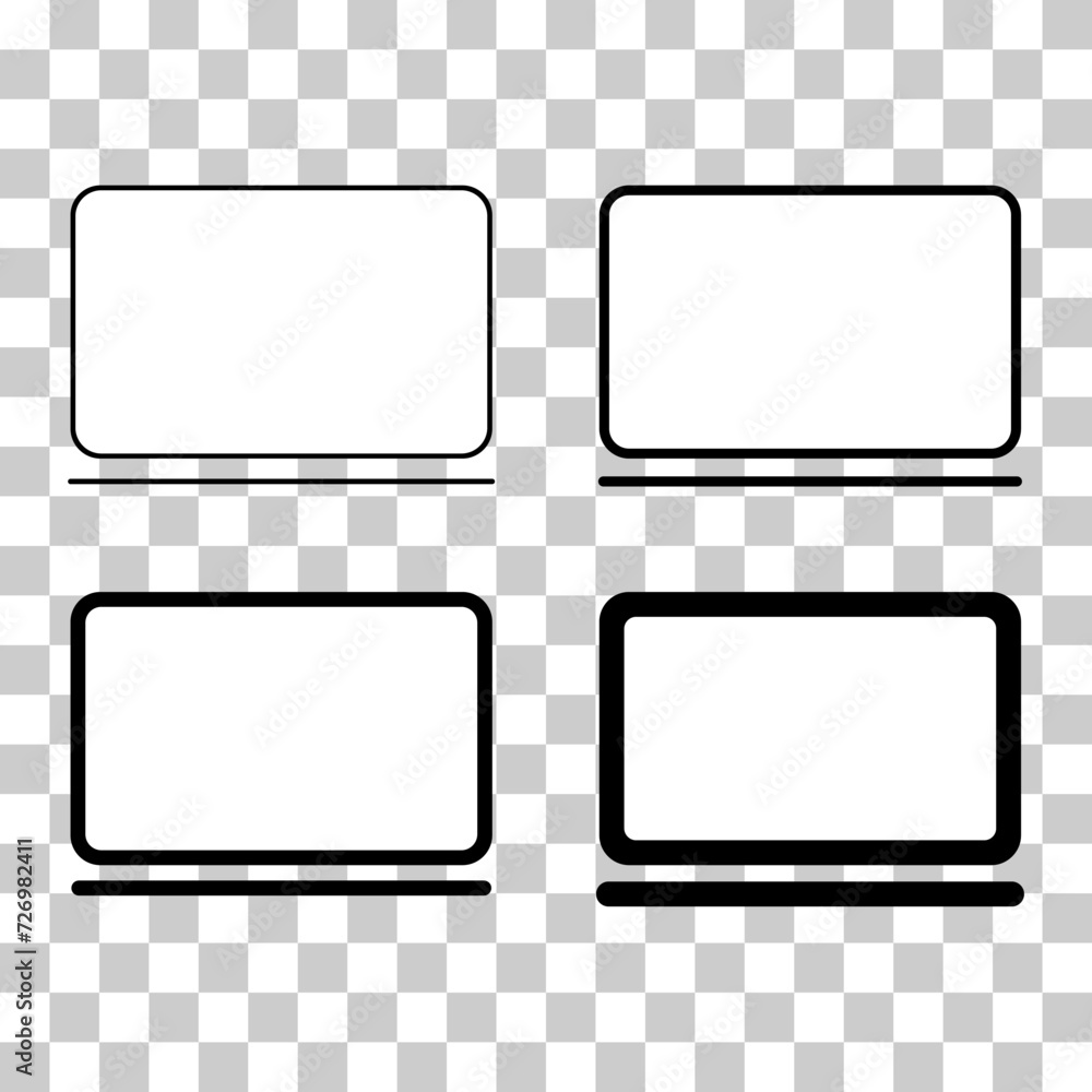 Aufkleber set of laptop flat web icon, notebook computer technology symbol , blank display vector illustration