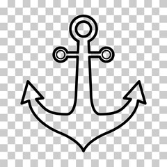 Anchor marine old icon, ship security object element, vector illustration design web element
