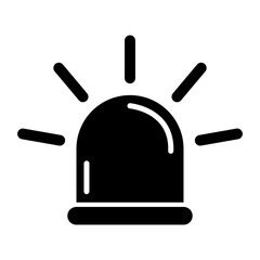 Siren fire alarm sign, signal danger light symbol, ambulance police alert vector illustration © koblizeek