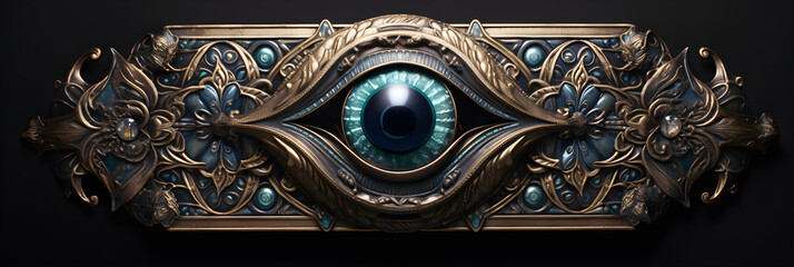 Mystic Relic: Azurite Blue Gem fashioned into traditional Evil Eye Talisman Symbolism