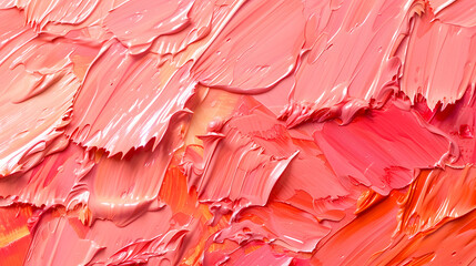 peach color , heavy brush stroke acrylic paint