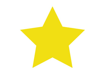 5 pointed Slanted style Star Yellow Flat Art. Editable Clip Art.