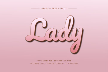 Lady Editable 3d Text Effect with Luxury Style