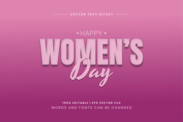 Happy Women’s Day 3d Editable Bold Text Effect