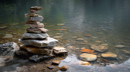 Fototapeta na wymiar Large round beautiful natural stones cobblestones in water sea lake river background texture Generated Ai 