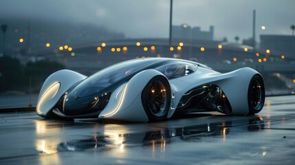 Fototapeta na wymiar Next-gen car as transportation, futuristic concept