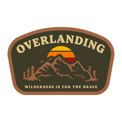 Overlanding mountain badge Vector Template