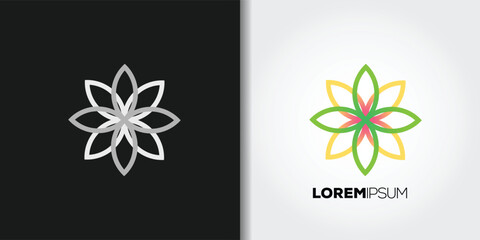 elegant flower logo set