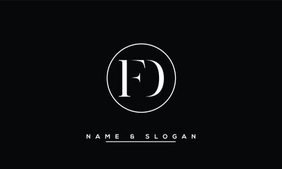 FD,  DF,  F,  D  Abstract  Letters  Logo  Monogram