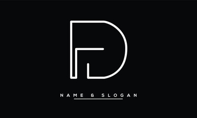 FD,  DF,  F,  D  Abstract  Letters  Logo  Monogram