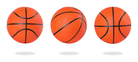 Basketball ball isolated on white, different sides