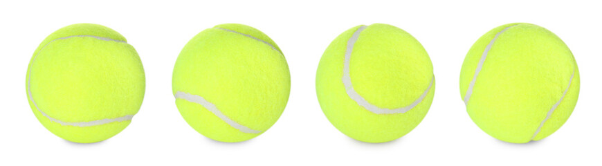 Tennis ball isolated on white, different sides