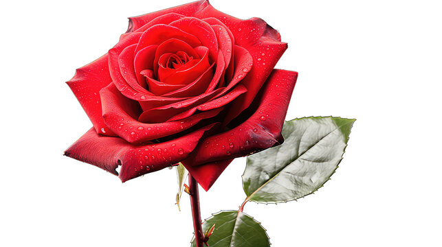 Red rose isolated on transparent background PNG