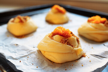 making butter buns with cinnamon and sugar in craft baking