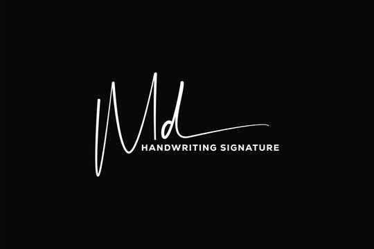 MD initials Handwriting signature logo. MD Hand drawn Calligraphy lettering Vector. MD letter real estate, beauty, photography letter logo design.