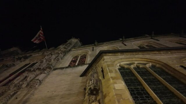 The gardens of the Lieve Vrouwe Kathedraal in Bruges Belgium in the early hours of the morning