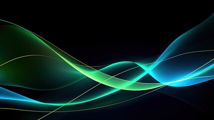 Blue green waves abstract background