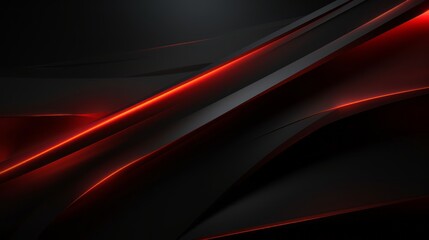 Fototapeta premium Abstract darkness: modern tech elegance with red glow