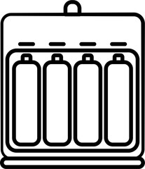 Battery Charger Outline Vector Illustration