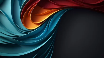 Poster Im Rahmen Abstract colorful curved layers with elegant wave design © Robert Kneschke