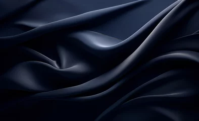 Poster Luxurious dark blue satin fabric with elegant folds and shadows © Robert Kneschke
