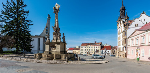 Dukelske namesti town square in Hutsopece town in Czech republic