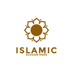 Abstract premium luxury logo design, Flower Ornament Islamic Logo design vector template