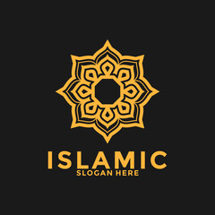 Abstract premium luxury logo design, Flower Ornament Islamic Logo design vector template