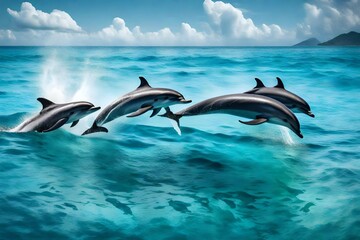 Obraz premium dolphins in the sea