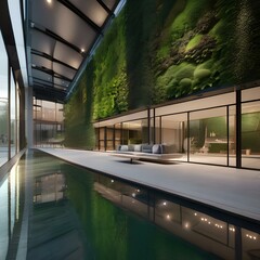 Green architecture: A modern building with living walls covered in plants1