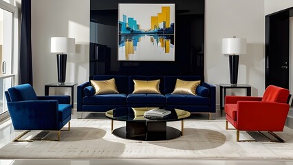 An interior design of modern living room