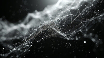 Black and white color Abstract Geometrical Data Wave representing futuristic data wave.