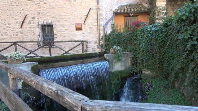 Rasiglia. Little town in Umbria region, named "little Venice" and known as "village of streams" for the torrent and waterfalls that cross the old center.