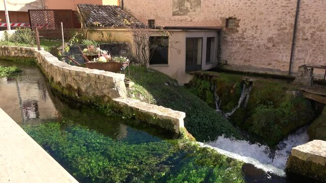 Rasiglia. Little town in Umbria region, named "little Venice" and known as "village of streams" for the torrent and waterfalls that cross the old center.