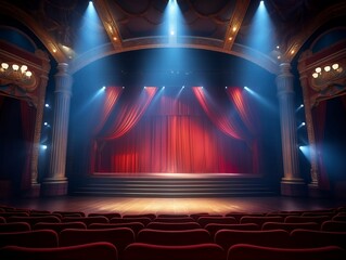 Theater stage light background with spotlight