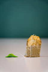 closed up of used tea bag