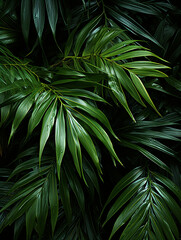 Palm branches on a black background