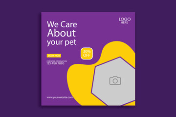 Pet Social media post, Banner Design