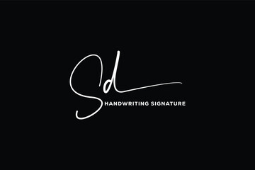 SD initials Handwriting signature logo. SD Hand drawn Calligraphy lettering Vector. SD letter real estate, beauty, photography letter logo design.