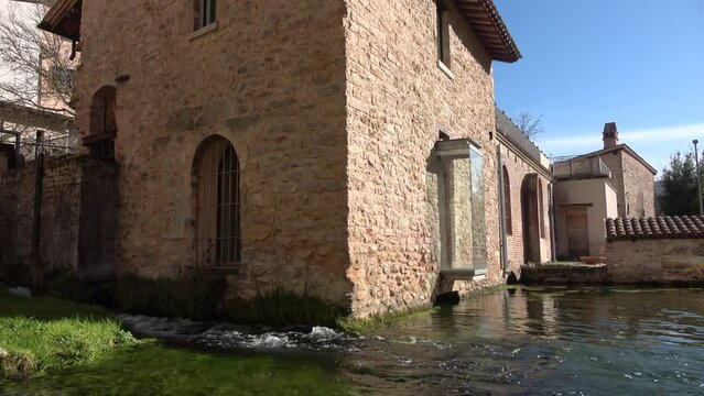 Rasiglia. Little town in Umbria region, named "little Venice" and known as "village of streams" for the torrent and waterfalls that cross the old center.