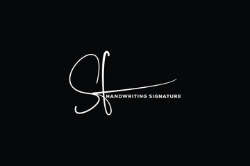 SF initials Handwriting signature logo. SF Hand drawn Calligraphy lettering Vector. SF letter real estate, beauty, photography letter logo design.